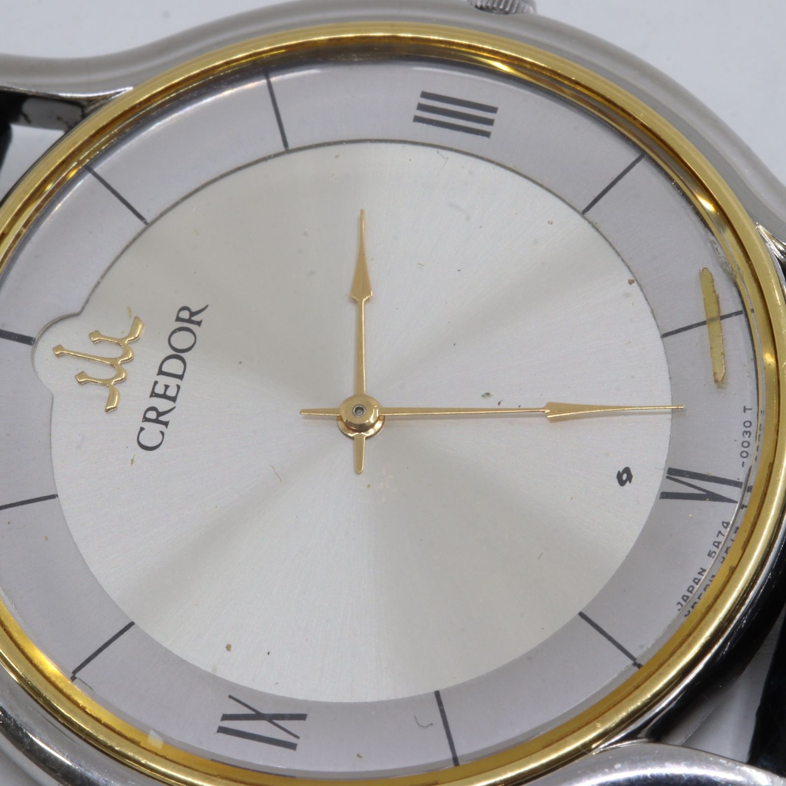 ITO4YZSULC1E SEIKO セイコー クレドール 5A74-0020 18Kベゼル クオーツ 稼働 箱付 メンズ 腕時計 シルバー文字盤 ITO4YZSULC1E SEIKO セイコー クレドール 5A74-0020 18Kベゼル