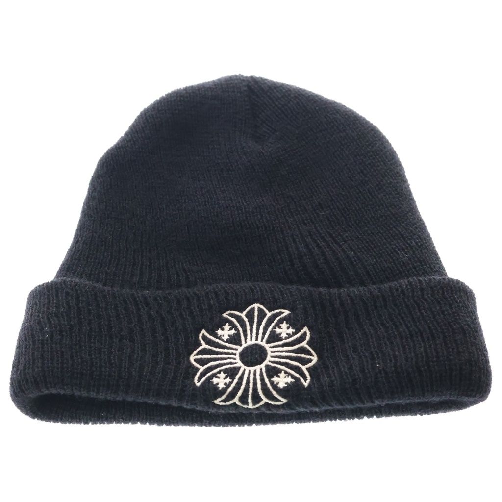 CHROME HEARTS (クロムハーツ) WOOL WATCH CAP CHプラス刺繍ビーニー ブラック ニットキャップ