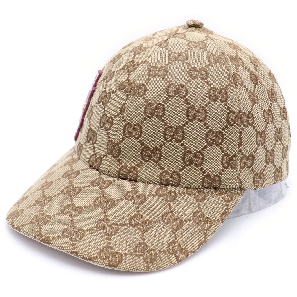 GUCCI (グッチ) 25SS×ヒグチユウコ 日本限定 GGキャンバスベースボールキャップ 帽子 847862 3HBFT ベージュ/ピンク