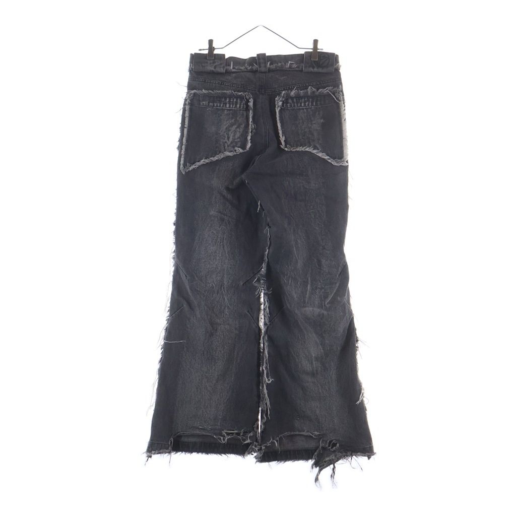 NO/FAITH STUDIOS デニム フレアパンツ ワイド ウォッシュ 黒 NO/FAITH STUDIOS (ノーフェイスストゥディオス) FLARED DENIM カット