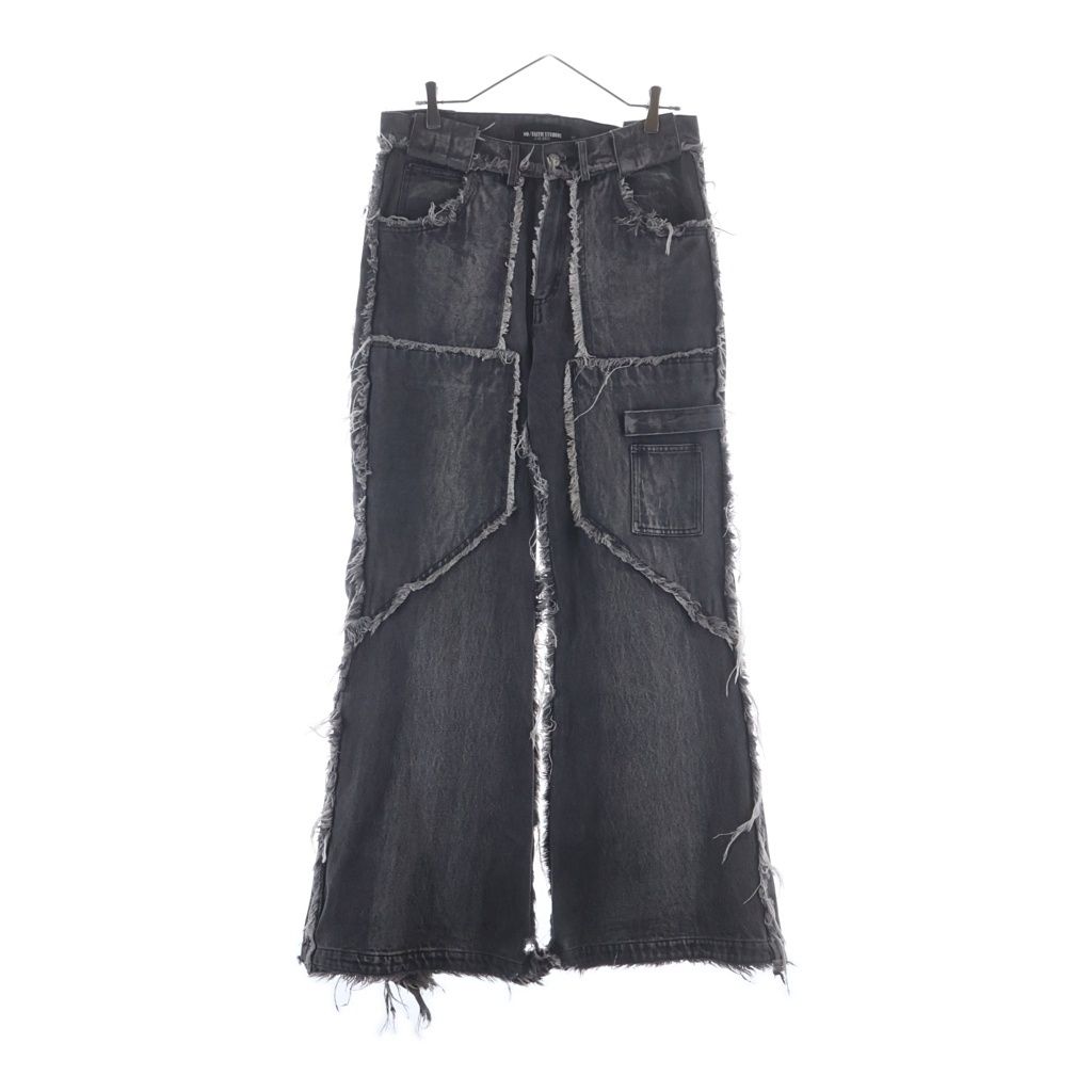 NO/FAITH STUDIOS デニム フレアパンツ ワイド ウォッシュ 黒 NO/FAITH STUDIOS (ノーフェイスストゥディオス) FLARED DENIM カット