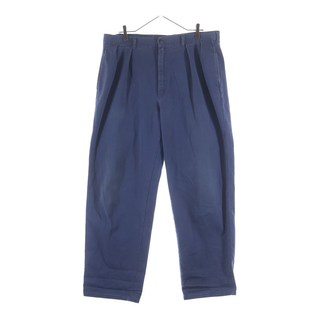 POLO RALPH LAUREN ポロラルフローレン 90S 2 TUCK CHINO PANTS USA製 コットン チノ パンツ ブルー POLO RALPH LAUREN (ポロラルフローレン) 90S 2 TUCK CHINO PANTS USA