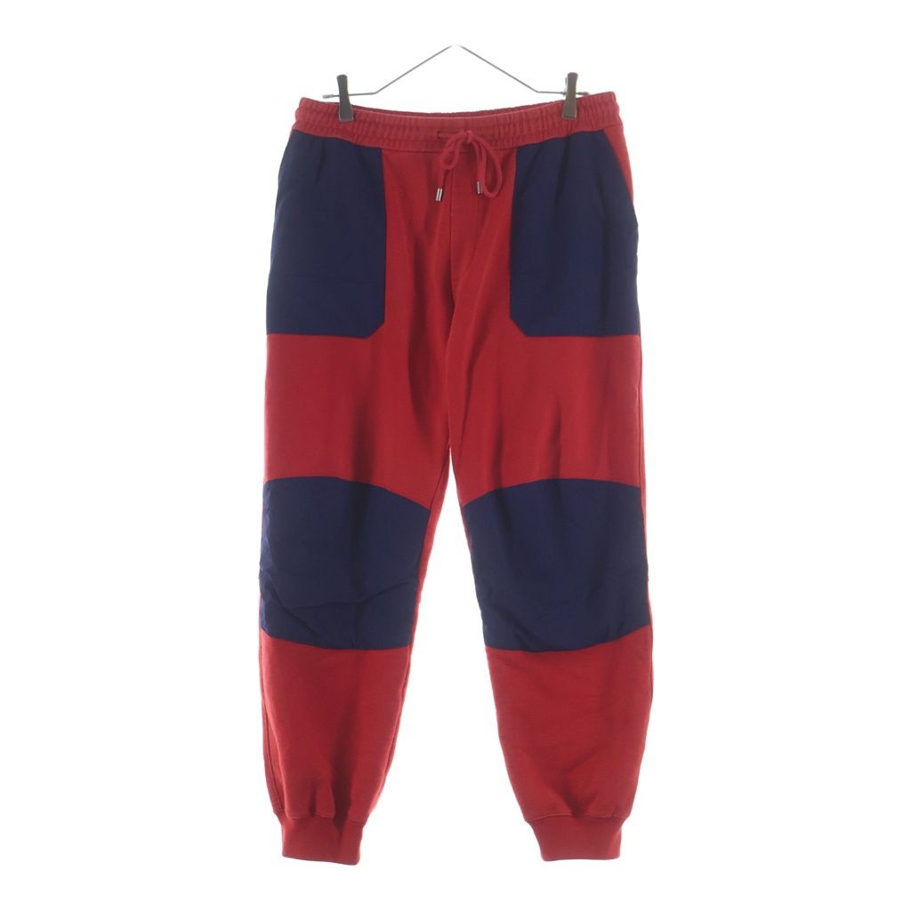 GUCCI (グッチ) 21AW ×THE NORTH FACE ×ノースフェイス ナイロン切り替え スウェットパンツ レッド 671463 XJDRN