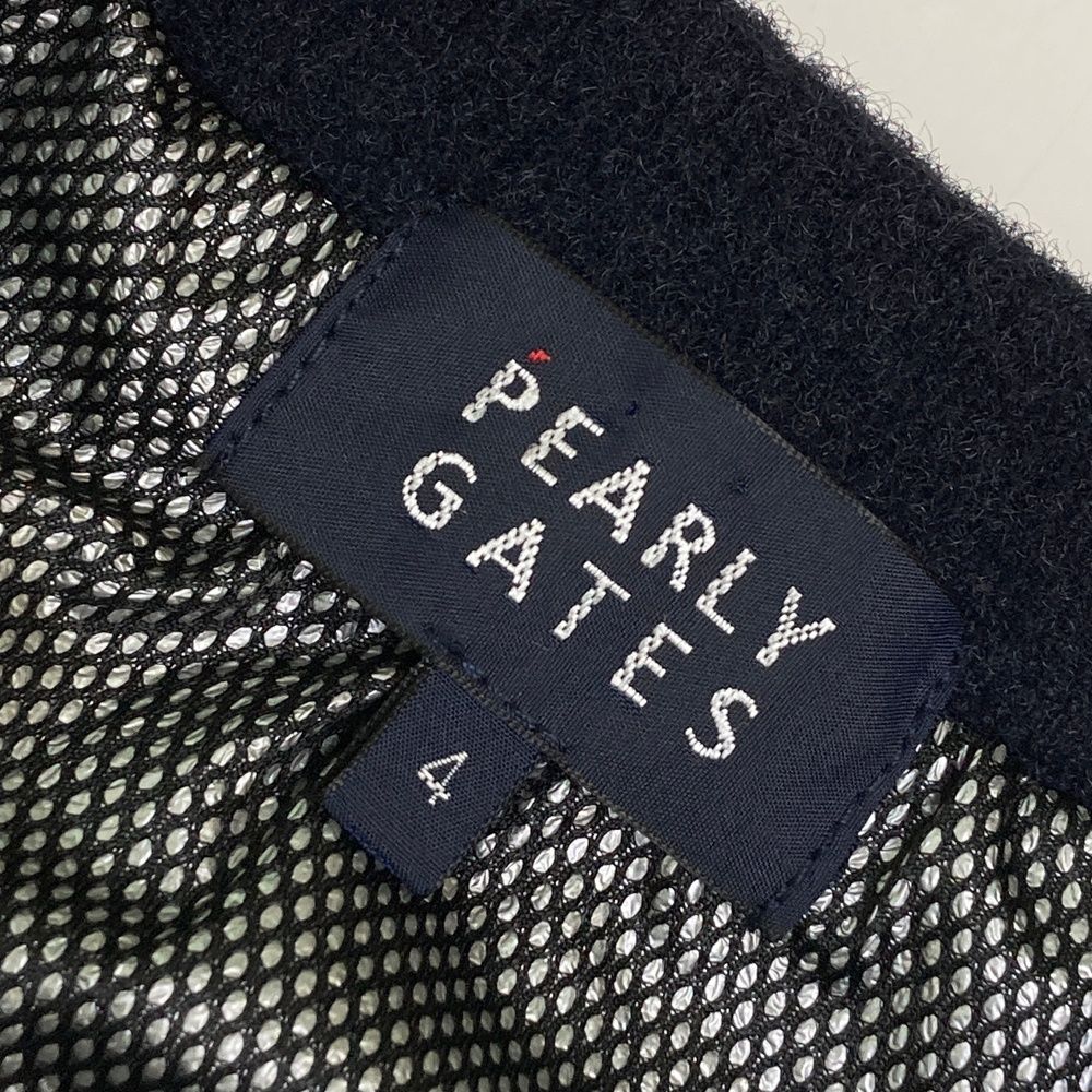 サイズ：4 PEARLY GATES パーリーゲイツ 2026年モデル 裏地付 ニットセーター 起毛 ニコちゃん ネイビー系 [240101681861] ゴルフウェア メンズ ストスト