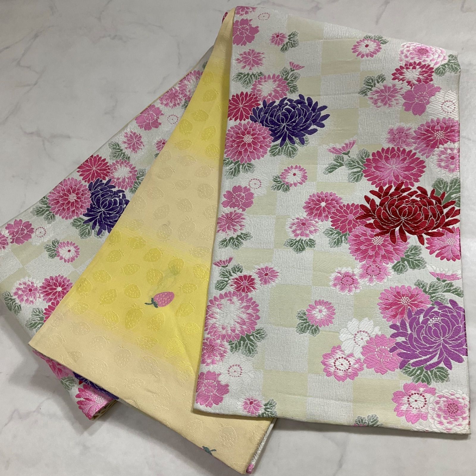 ◆kimono+one◆子ども帯◆子供帯◆最高級西陣織唐織正絹◆リバーシブル◆七五三◆418cm