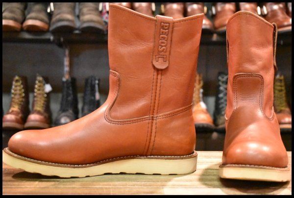 【9.5E 良品 11年】レッドウィング 8866 ペコス 赤茶 オロラセット クッションソール プルオン ブーツ redwing pecos HOPESMORE【GE169】
