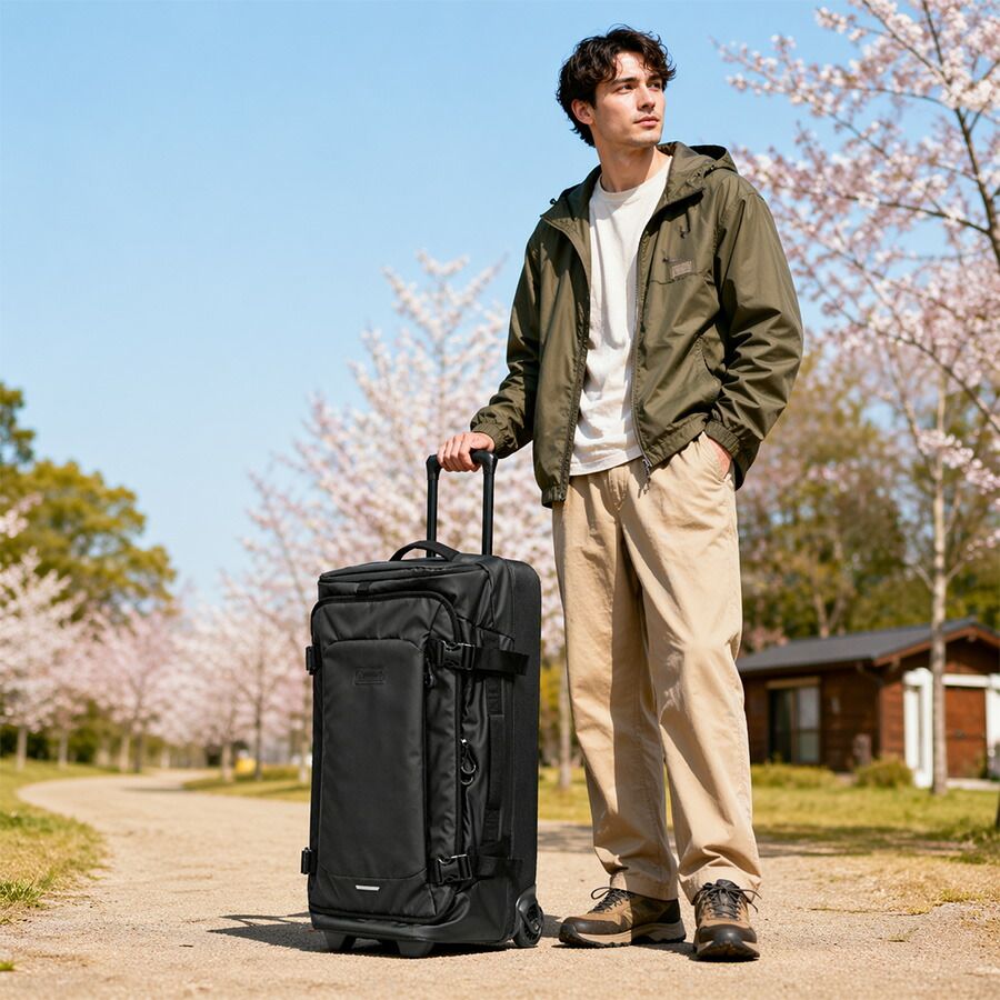 Coleman ボストンキャリー キャリーバッグ 80L 大容量 宿泊 旅行 使いやすい シンプル アウトドア メンズ レディース ギフト プレゼント ブラック 60011
