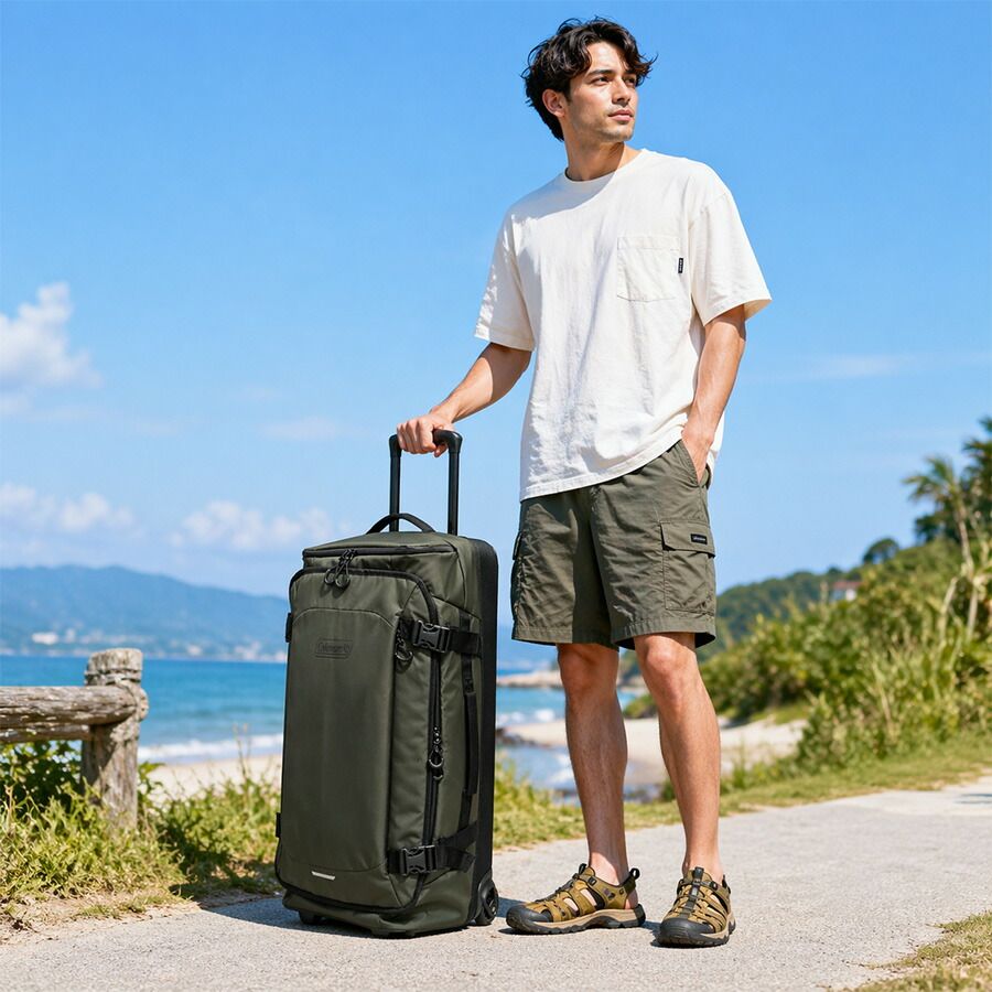 Coleman ボストンキャリー キャリーバッグ 80L 大容量 宿泊 旅行 使いやすい シンプル アウトドア メンズ レディース ギフト プレゼント ブラック 60011