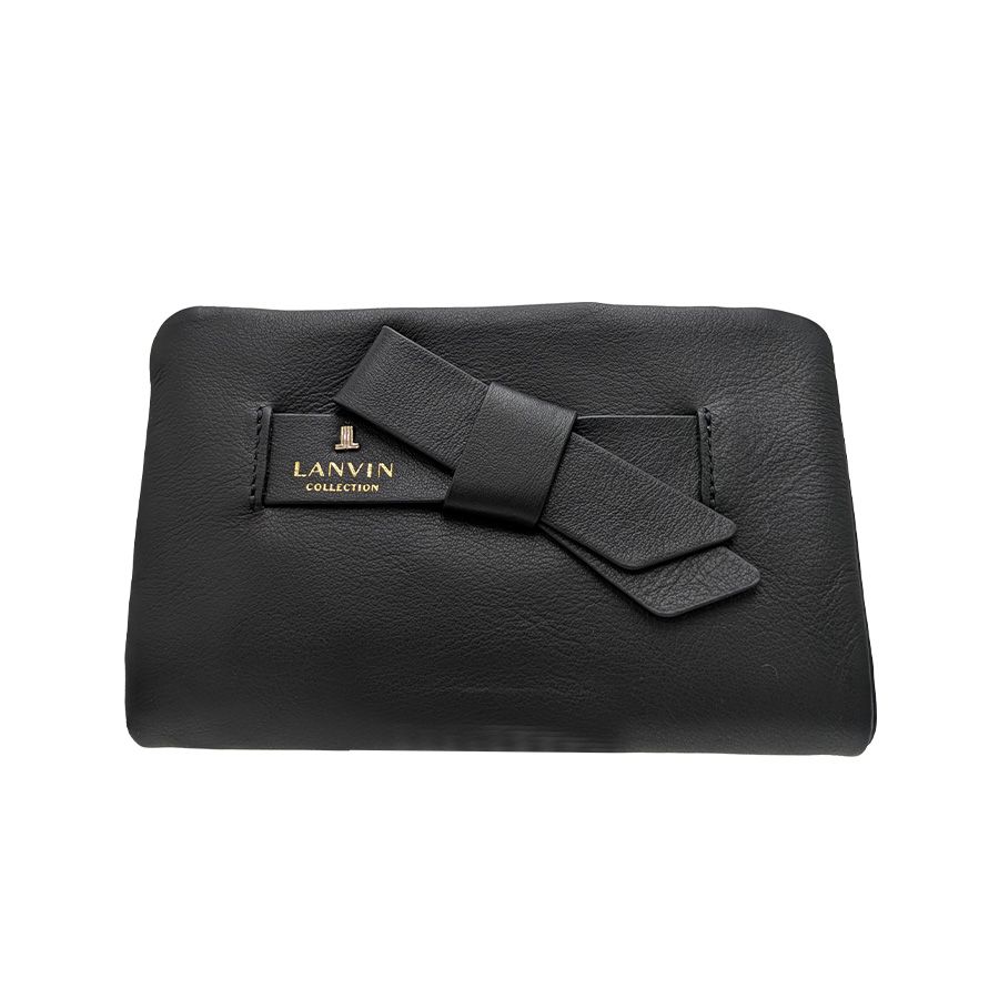 LANVIN ラペリパース 二つ折り財布 折り財布 財布 さいふ サイフ ウォレット 牛革 一粒万倍 レディース 母の日 敬老の日 ギフト プレゼント ブラック 65-6612