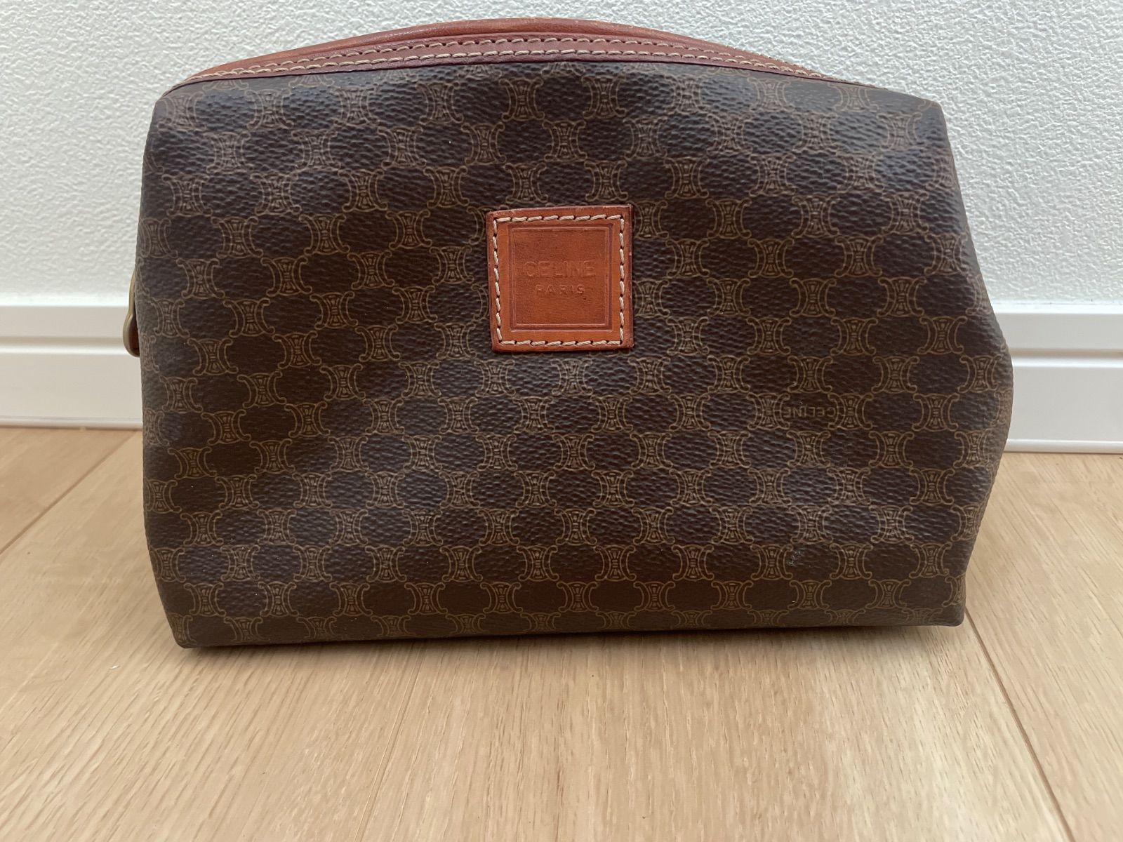 CELINE オールドセリーヌ マカダム柄 バニティバッグ セカンドバッグ 