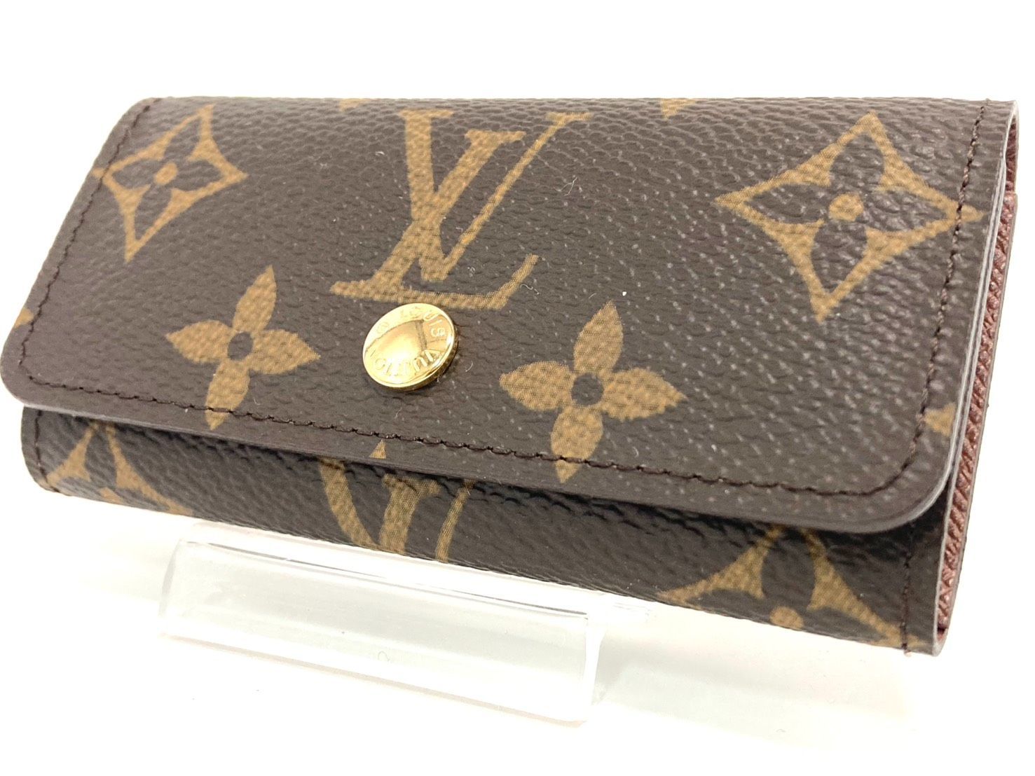 LOUISVUITTON ルイヴィトン モノグラム ミュルティクレ4 キーケース 4連 ゴールド金具 ブラウン レディース メンズ 美品