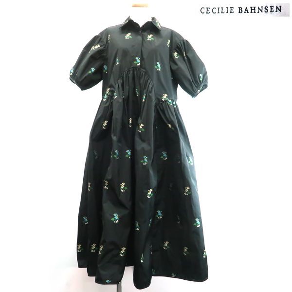 CECILIE BAHNSEN 花柄刺繍 半袖ワンピース UK6 Cecilie Bahnsen ワンピース Mikko Dress ドレス UK6 花の刺繍