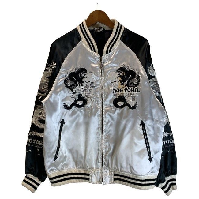 【中古】 DOGTOWN スカジャン ブルゾン バイカラー 刺しゅう ストリート 古着 /2031