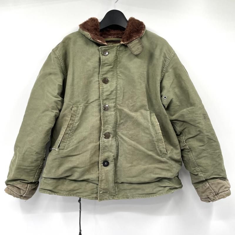 【中古】フランス海軍 COULANGE MAYENNE デッキジャケット サイズ表記なし カーキ ▲状態考慮[17]