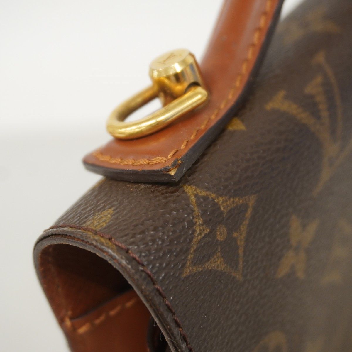 LOUIS VUITTON ハンドバッグ モノグラム モンソー レザー ブラウン