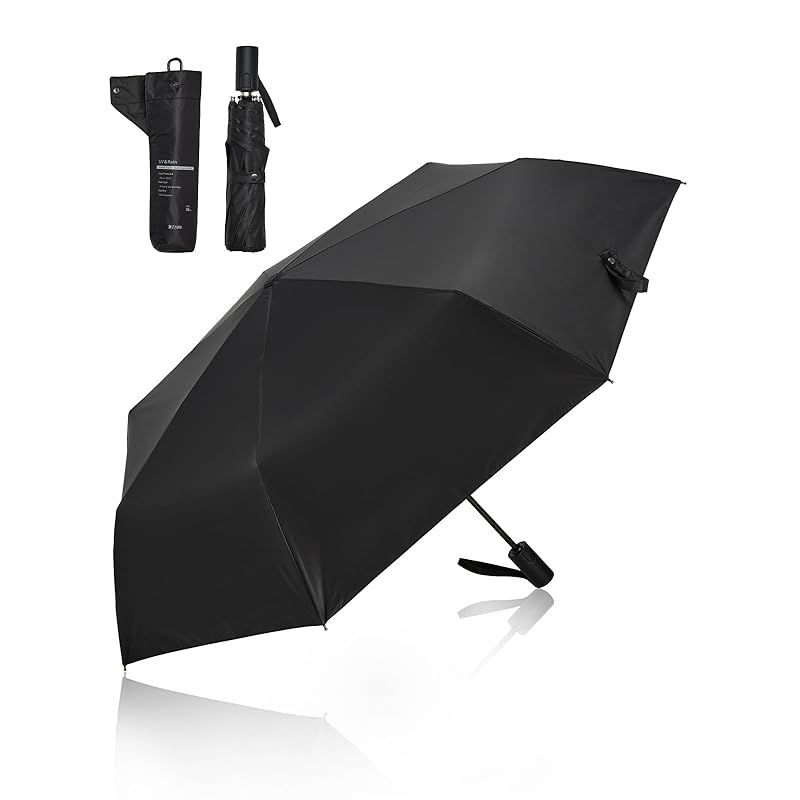 【新品】 KIZAWA 日傘 メンズ 晴雨兼用 ワンタッチ自動開閉 親骨58cm 大きいサイズ カラビナ付き 男性向けデザイン 折りたたみ傘 uvカット 100 遮光 折り畳み傘 完全遮光 5級撥水 レディース 遮熱 おりたたみ傘 丈夫 暑さ対策 風に強い (
