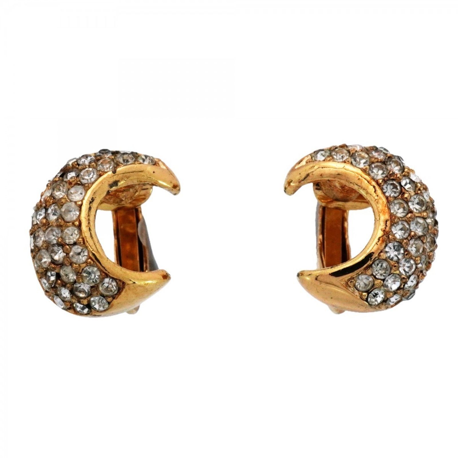 クリスチャン・ディオール(Christian Dior) クリスチャンディオール イヤリング ムーン GPメッキ ラインストーン ゴールドレディース P2735770