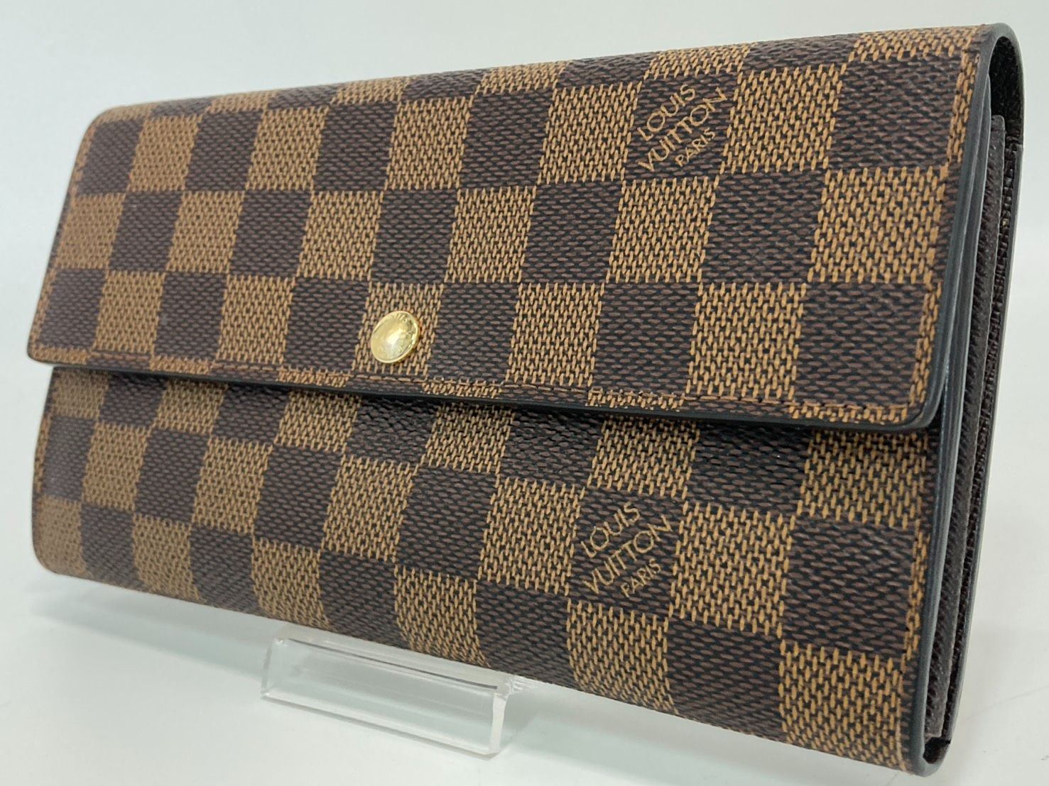 LOUISVUITTON ルイヴィトン ダミエ ポルトフォイユ サラ 長財布 ウォレット ブラウン メンズ レディース