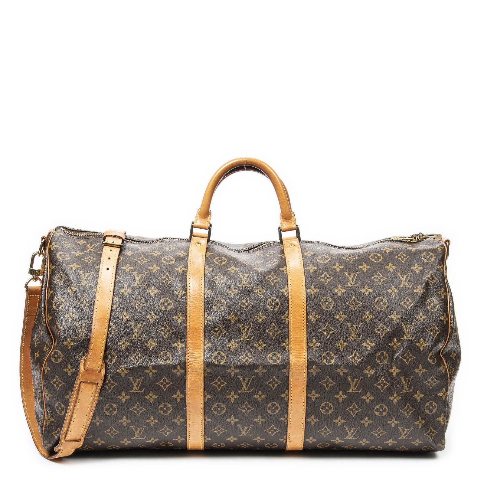 [中古] LOUIS VUITTON ルイヴィトンキーポル バンドリエール茶色モノグラムキャンバスAB