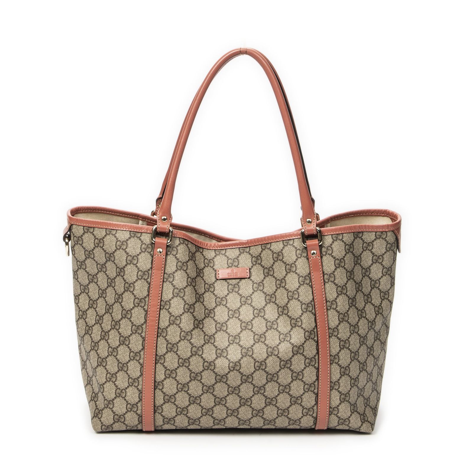[中古] GUCCI グッチミディアム ジョイ トートピンク/ベージュスプリームPVCキャンバスA