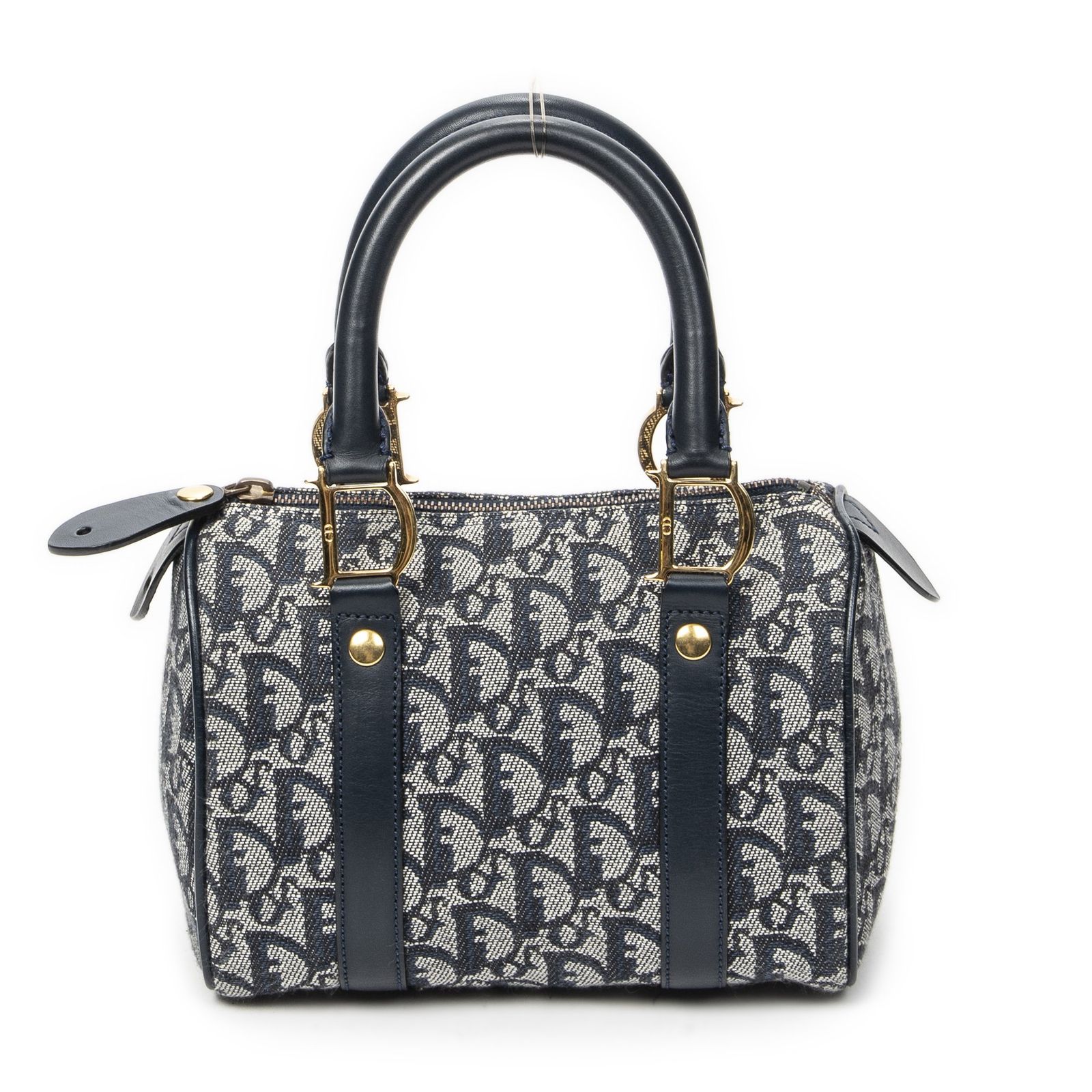 中古] DIOR ディオールミニボストンネイビー/グレートロッター柄 