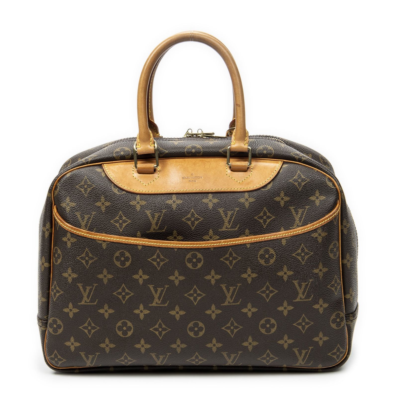 [中古] LOUIS VUITTON ルイヴィトンドーヴィル茶色モノグラムキャンバスAB