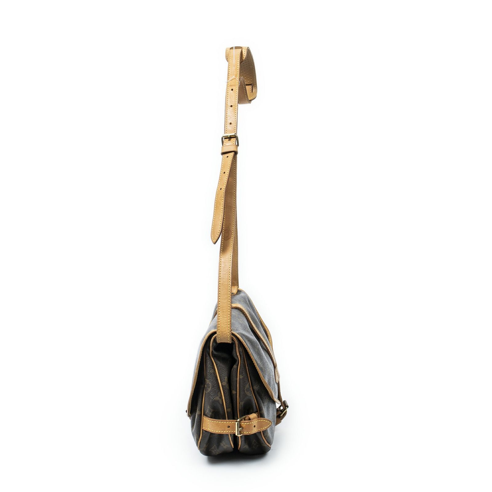 [中古] LOUIS VUITTON ルイヴィトンソミュール茶色モノグラムキャンバスAB