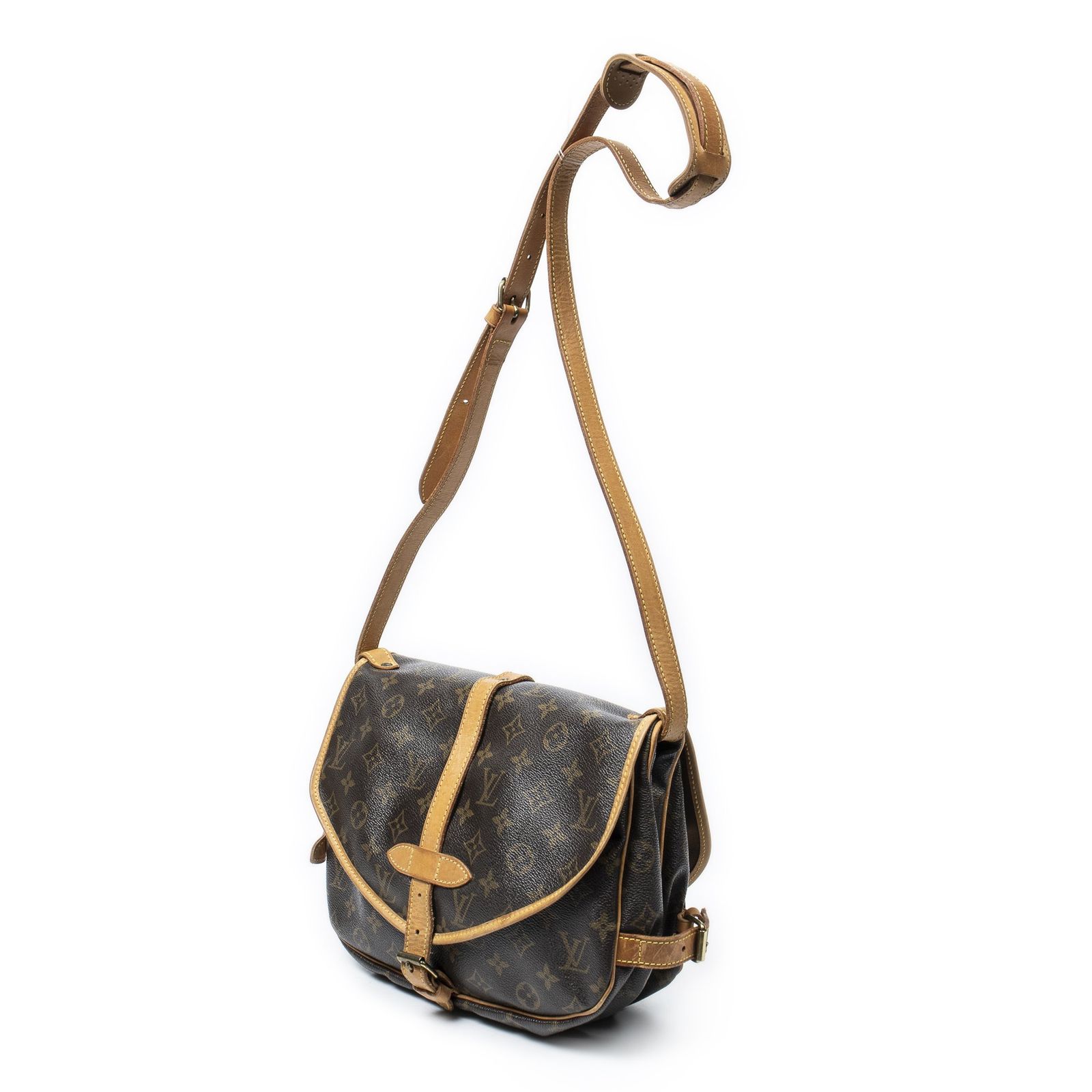 [中古] LOUIS VUITTON ルイヴィトンソミュール茶色モノグラムキャンバスAB