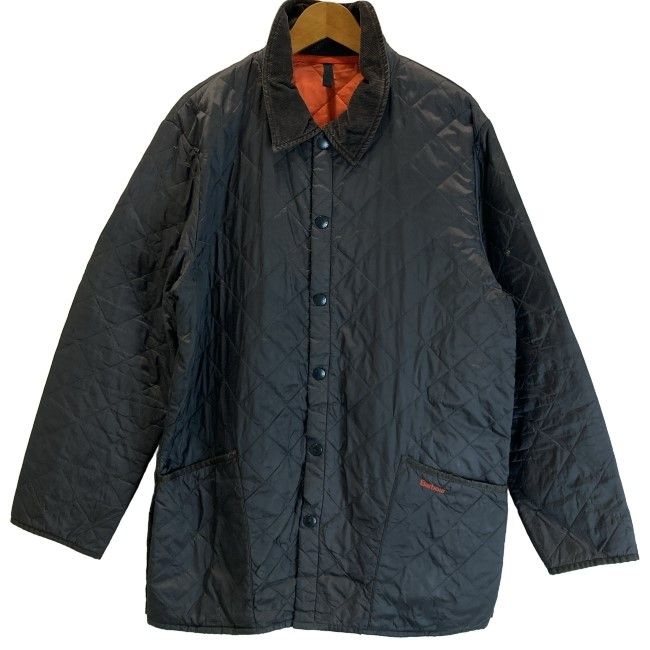 【中古】　Barbour　キルティングジャケット　ナイロンジャケット　無地　フルボタン　ワンポイント　刺しゅう　古着　/1587