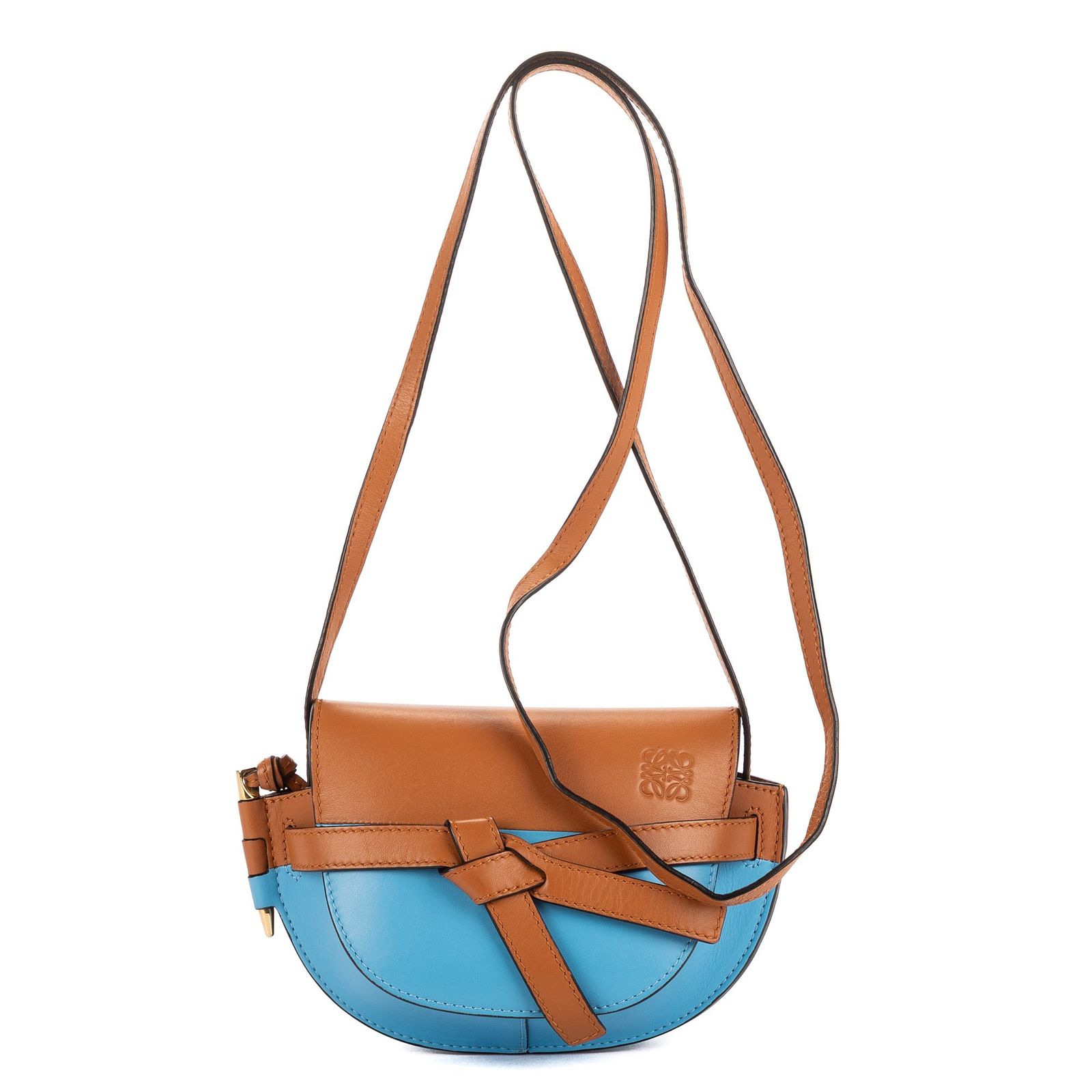 [中古] LOEWE ロエベゲート Dual茶色、青カーフスキンレザーA