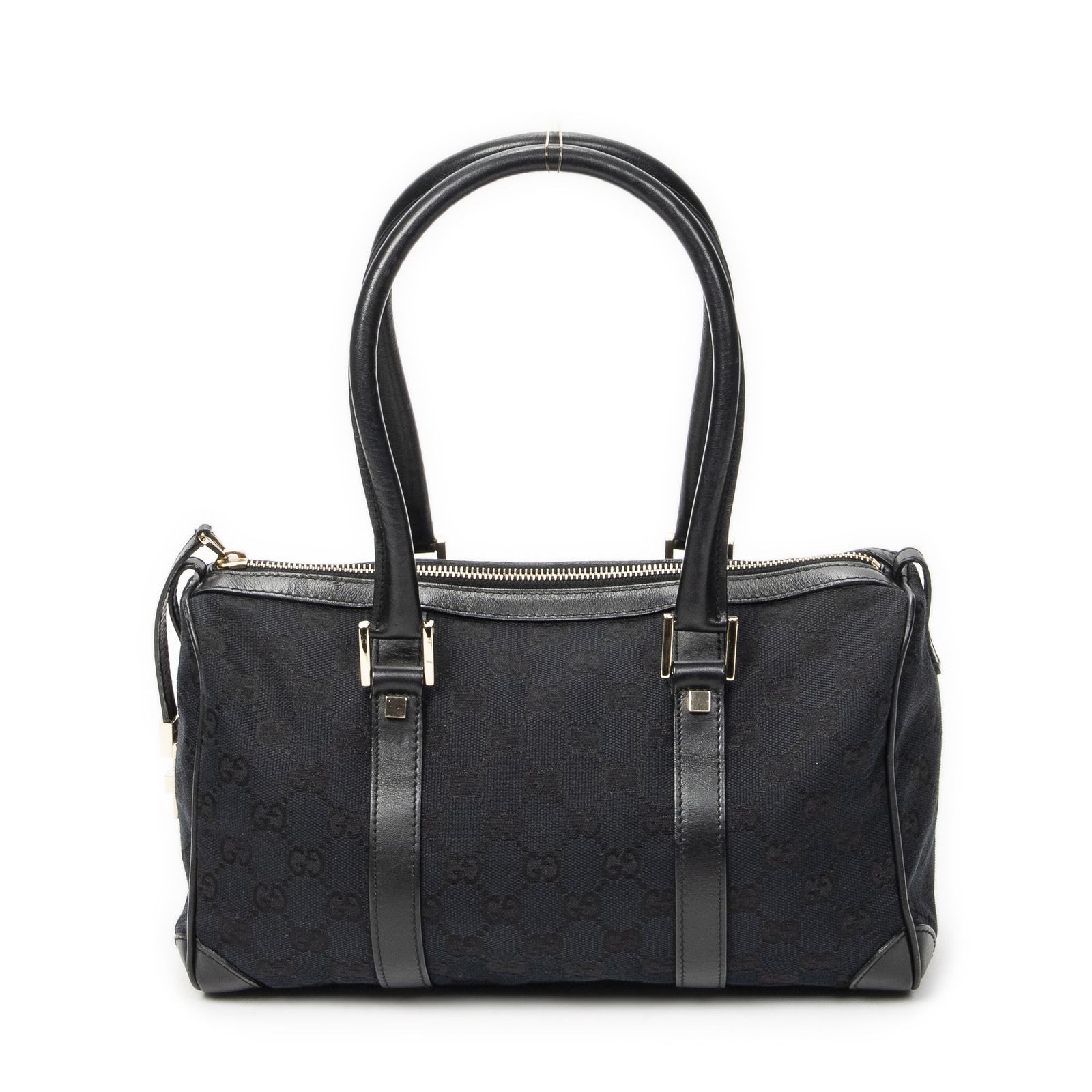 [中古] GUCCI グッチスモールボストン黒GGキャンバスA
