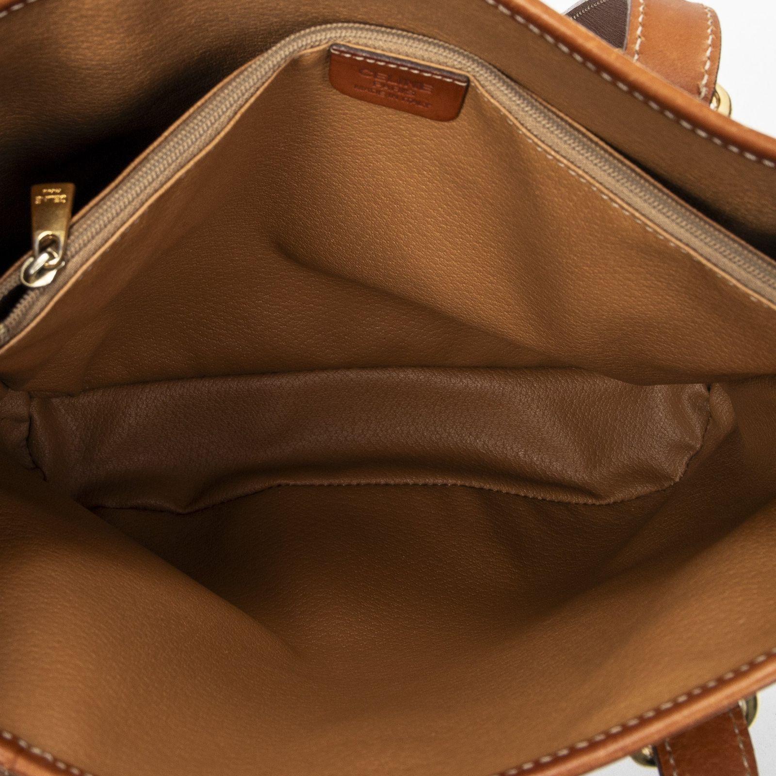 [中古] CELINE セリーヌスモールポップトート茶色マカダムPVCキャンバスA