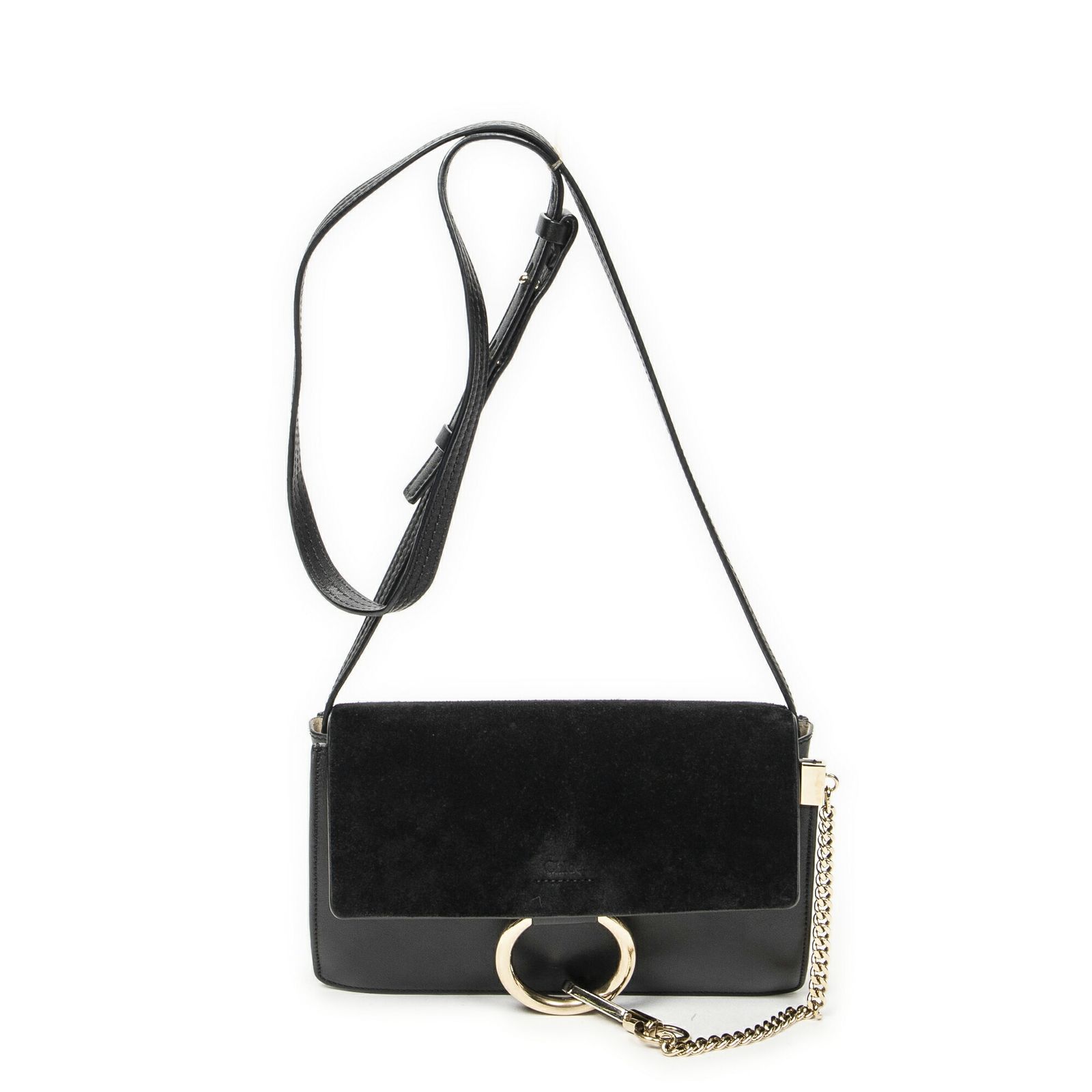 [中古] CHLOE クロエスモールフェイ黒カーフスキンレザーAB
