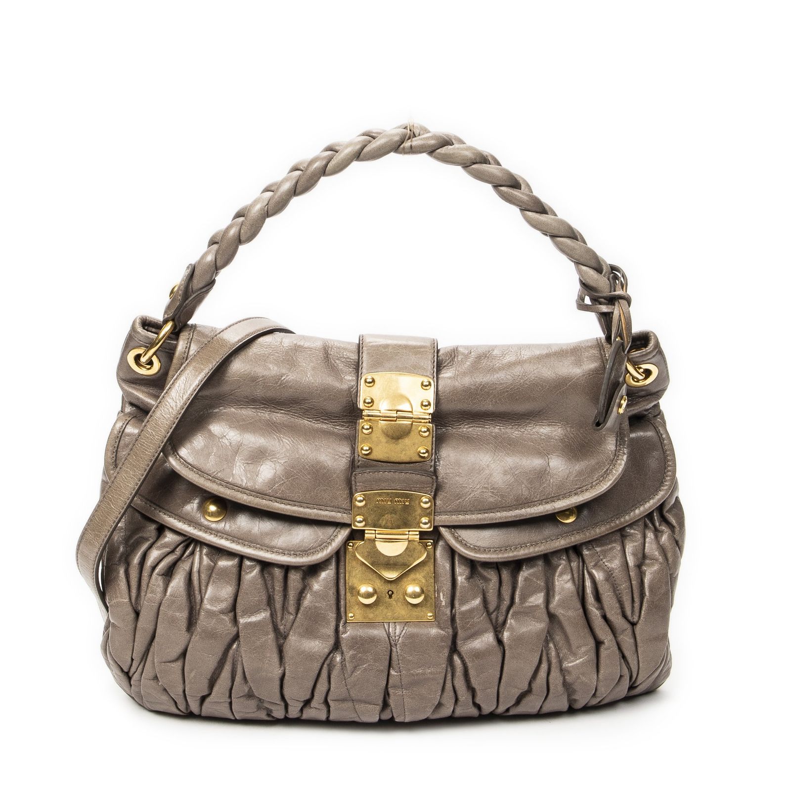 [中古] MIU MIU ミュウミュウ2WAY ホーボーバッグトープマトラッセレザーA