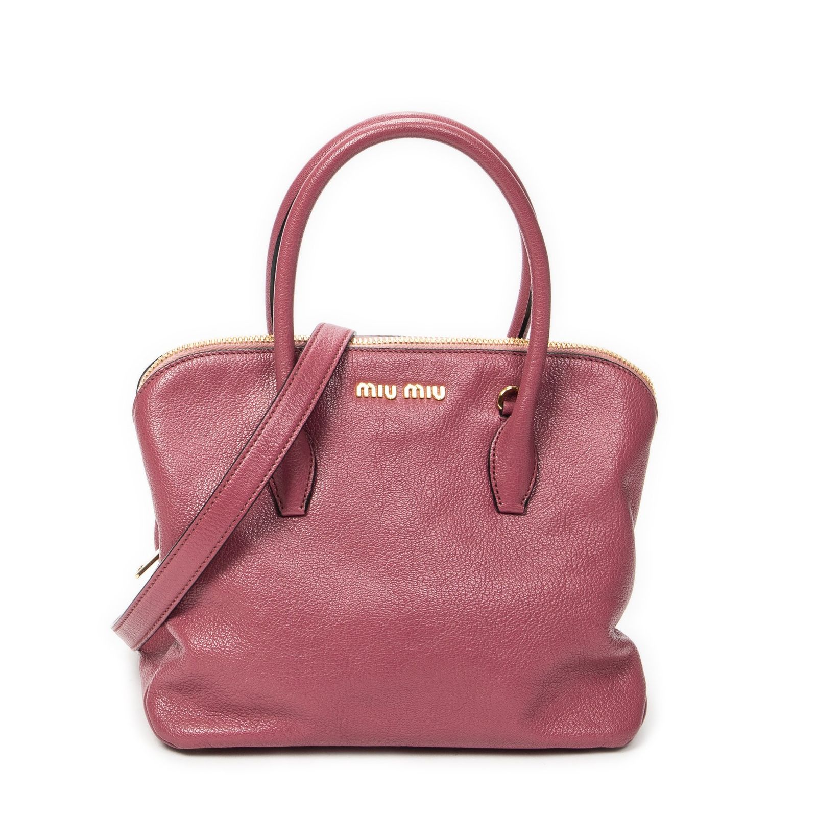 [中古] MIU MIU ミュウミュウコンバーチブル マドラス・トップハンドルピンクマドラスレザーA