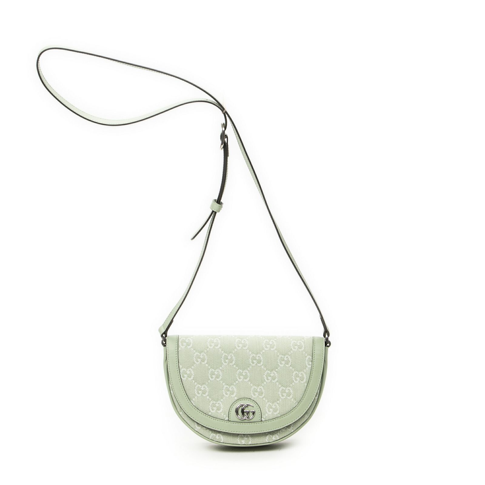 [中古] GUCCI グッチミニ オフィディア フラップライトグリーンGGデニムキャンバスA
