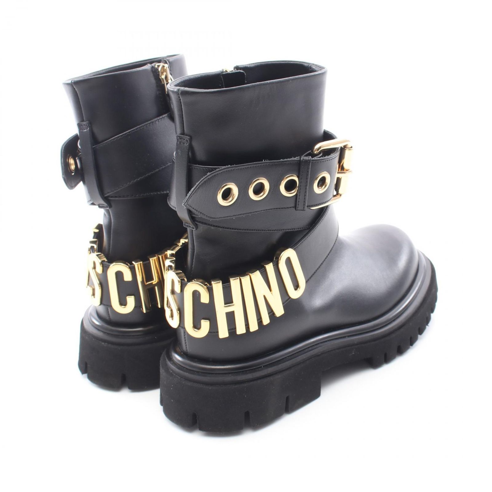 MOSCHINO モスキーノ ロゴ ショート ブーツ
