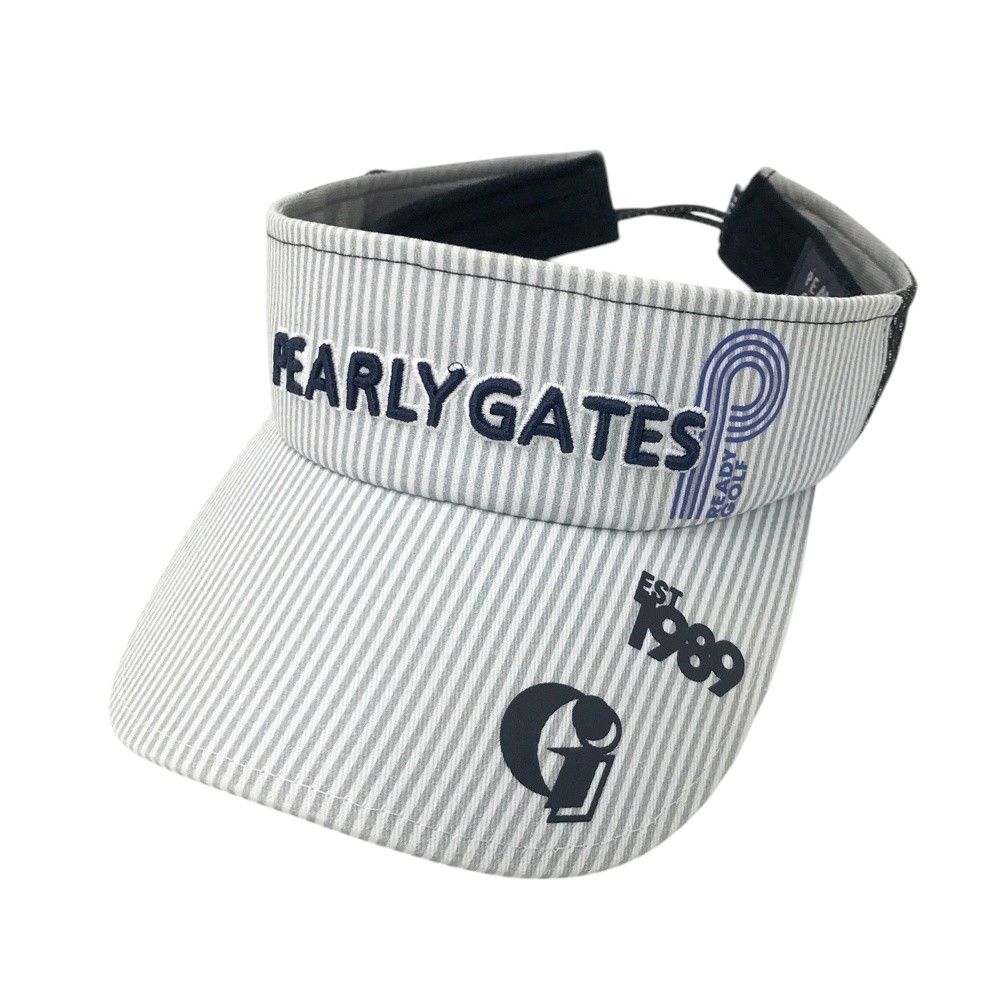 PEARLY GATES パーリーゲイツ 2024年モデル サンバイザー ストライプ柄 ホワイト系 FR [240101689292] ゴルフウェア ストスト