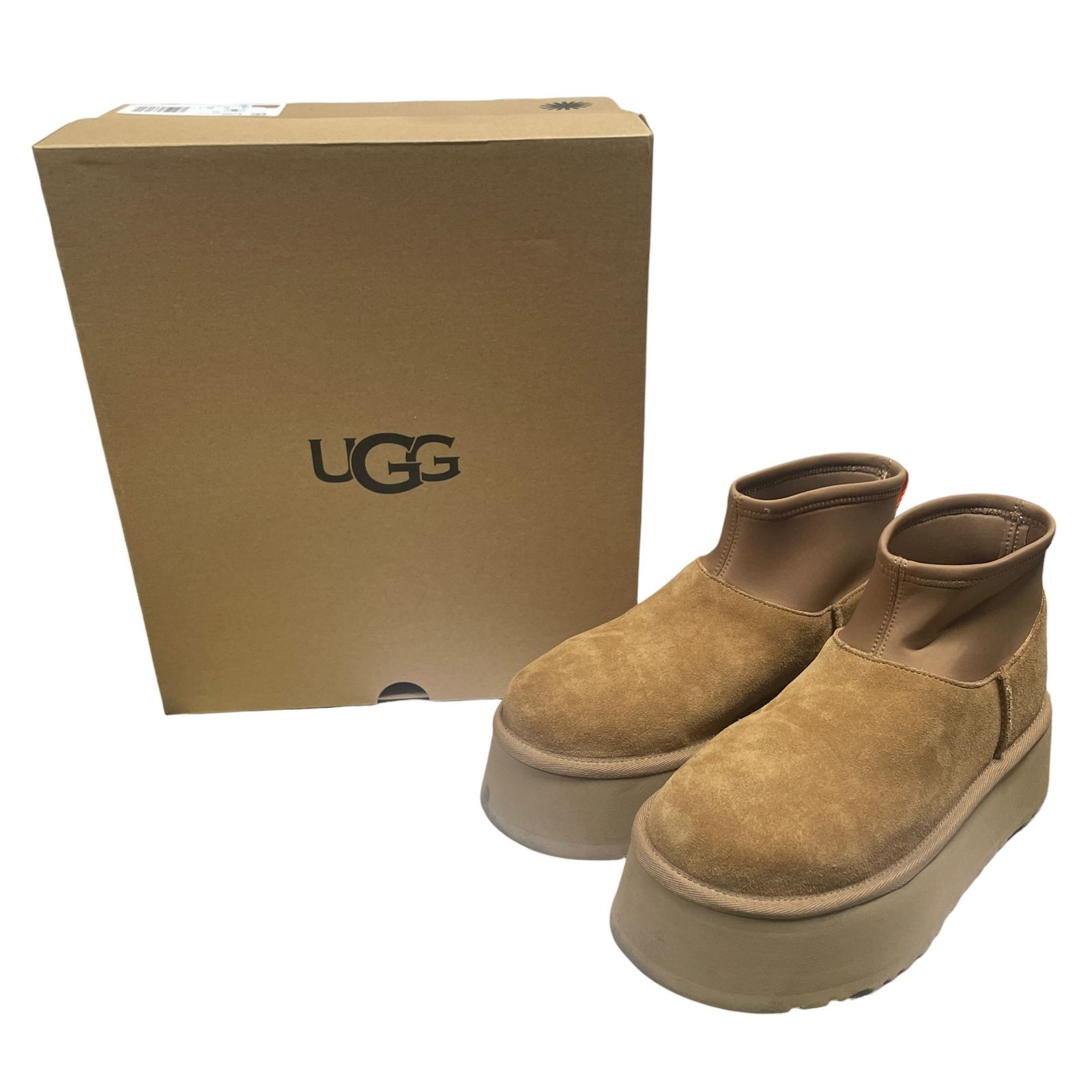 ◆アグ UGG CLASSIC MINI DIPPER 1168170 スエード ショートブーツ キャメル系 23cm レディース 中古品◆R9020NC