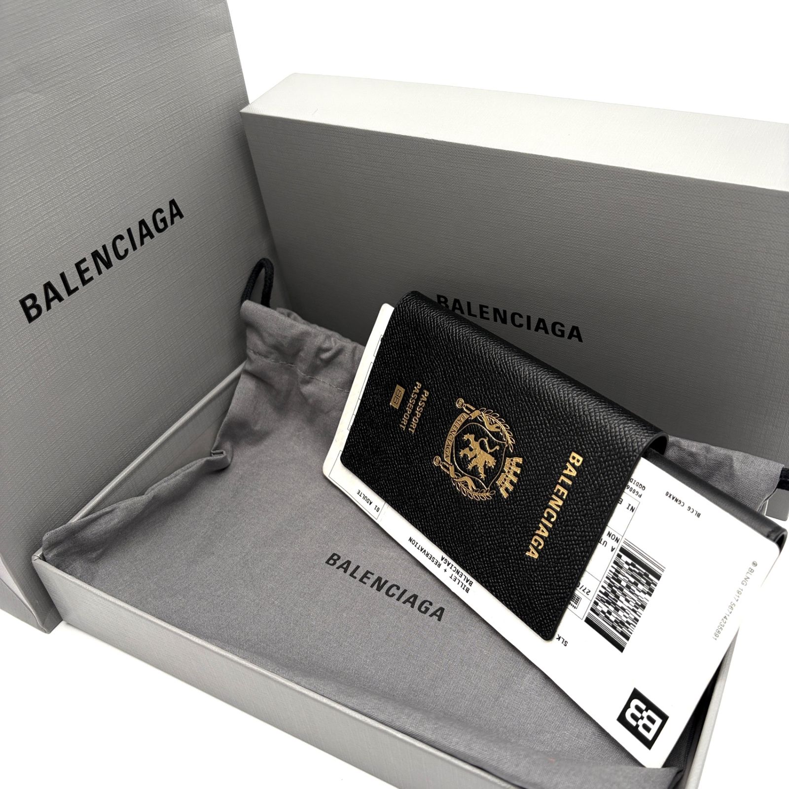 極美品 BALENCIAGA バレンシアガ パスポート デザイン 長財布 トラベル 