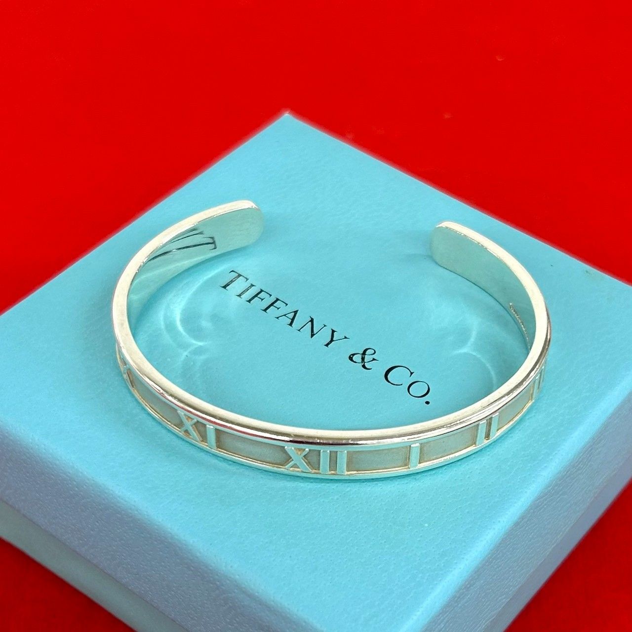 極 美品 TIFFANY&Co. ティファニー アトラス バングル シルバー925 ブレスレット アクセサリー シルバー 66665