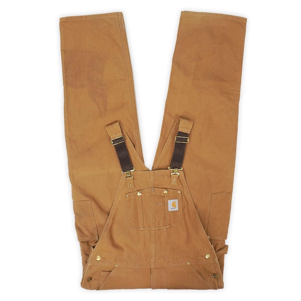 カーハート Carhartt 00s 2000年代 ダブルニー ダックオーバーオール R01-BRN ワーク WIP USA ヴィンテージ アメリカ 古着 メンズ オーバーオール ブラウン W34 L34【中古】