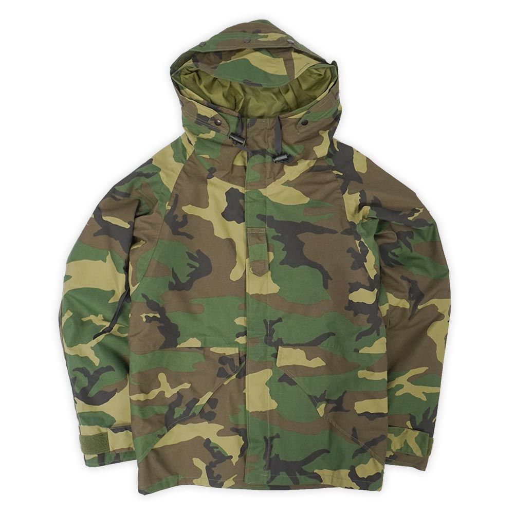 米軍実物 US.ARMY 美品 90s 90年代 ECWCS GORE-TEX PARKA ゴアテックスパーカー ミリタリー 迷彩 USA ヴィンテージ アメリカ 古着 ジャケット ウッドランドカモ柄 XS-SHORT【中古】