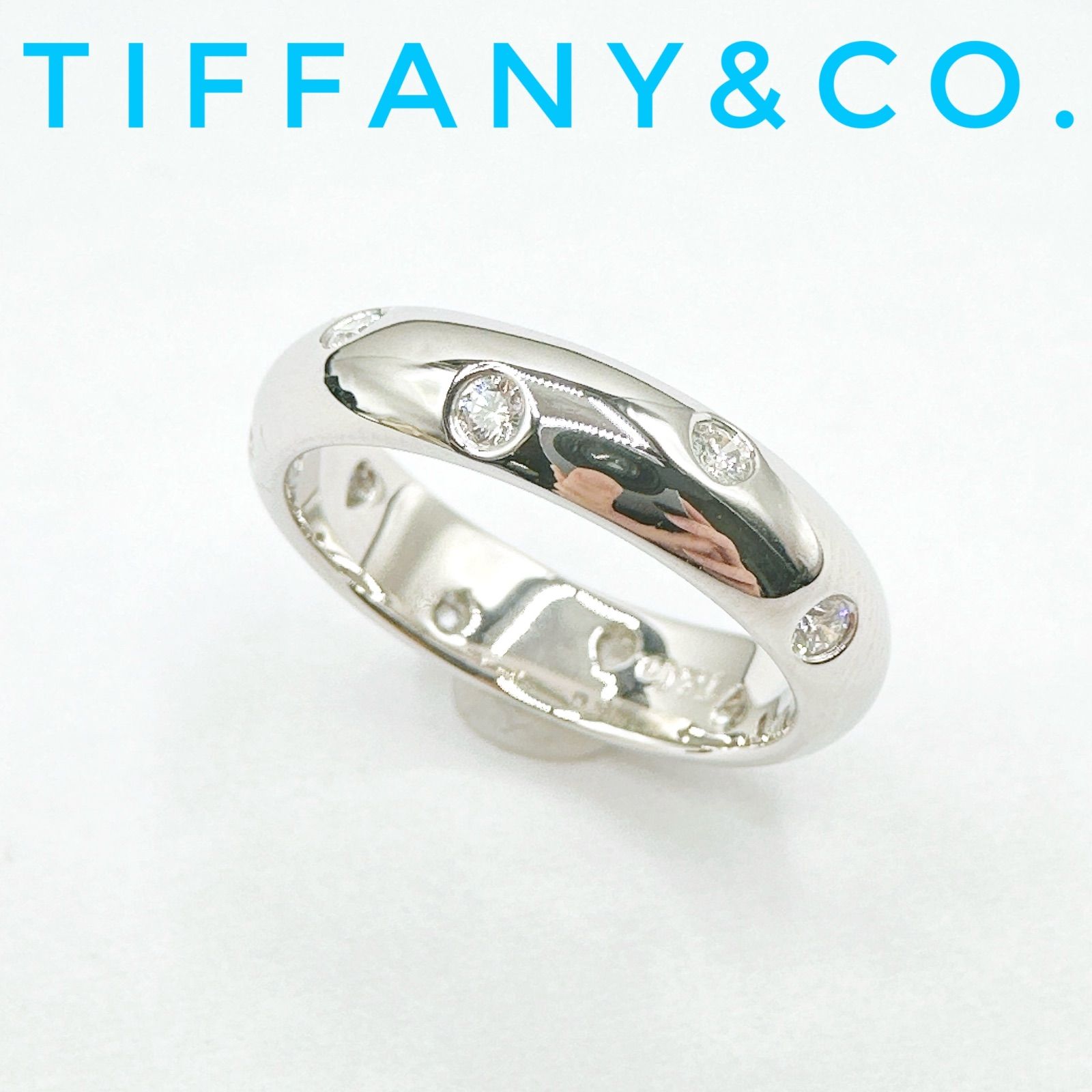 美品?Tiffany&Co. ドッツ ダイヤモンド プラチナ リング 約7.5号 Y