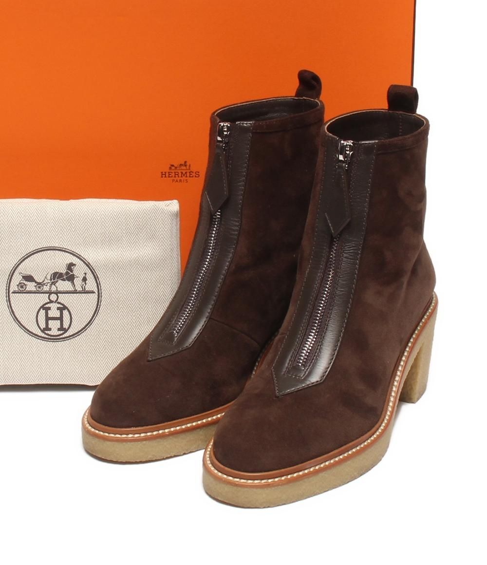 エルメス ショートブーツ スエード ジングル55 レディース SIZE 37 (24cm) HERMES