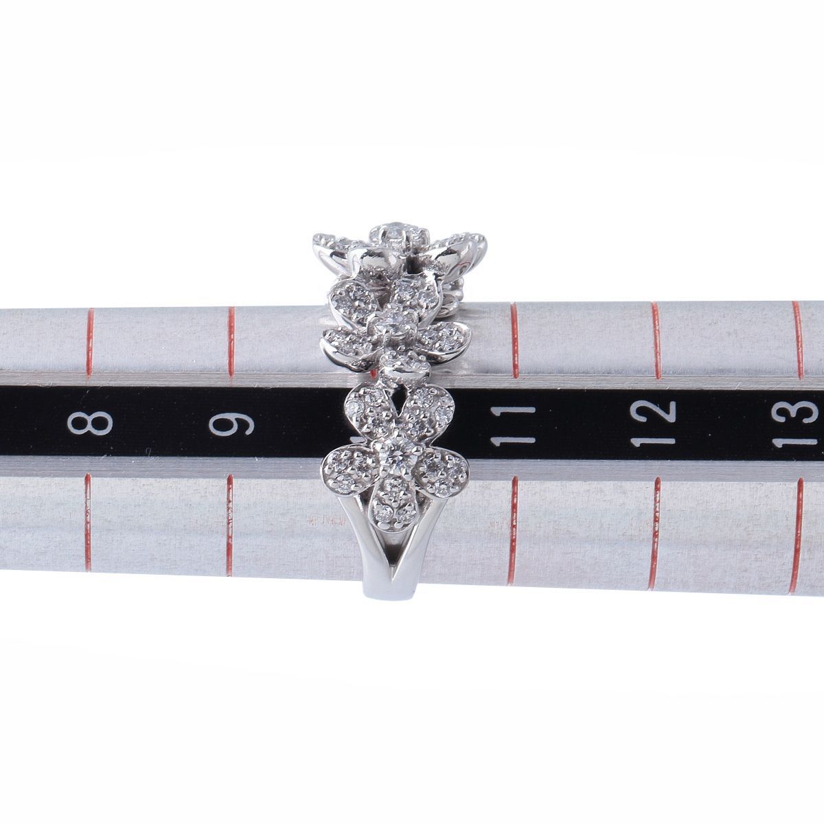 ポンテヴェキオ ダイヤ リング フラワー 0.77ct 10号 K18WG 新品仕上げ 