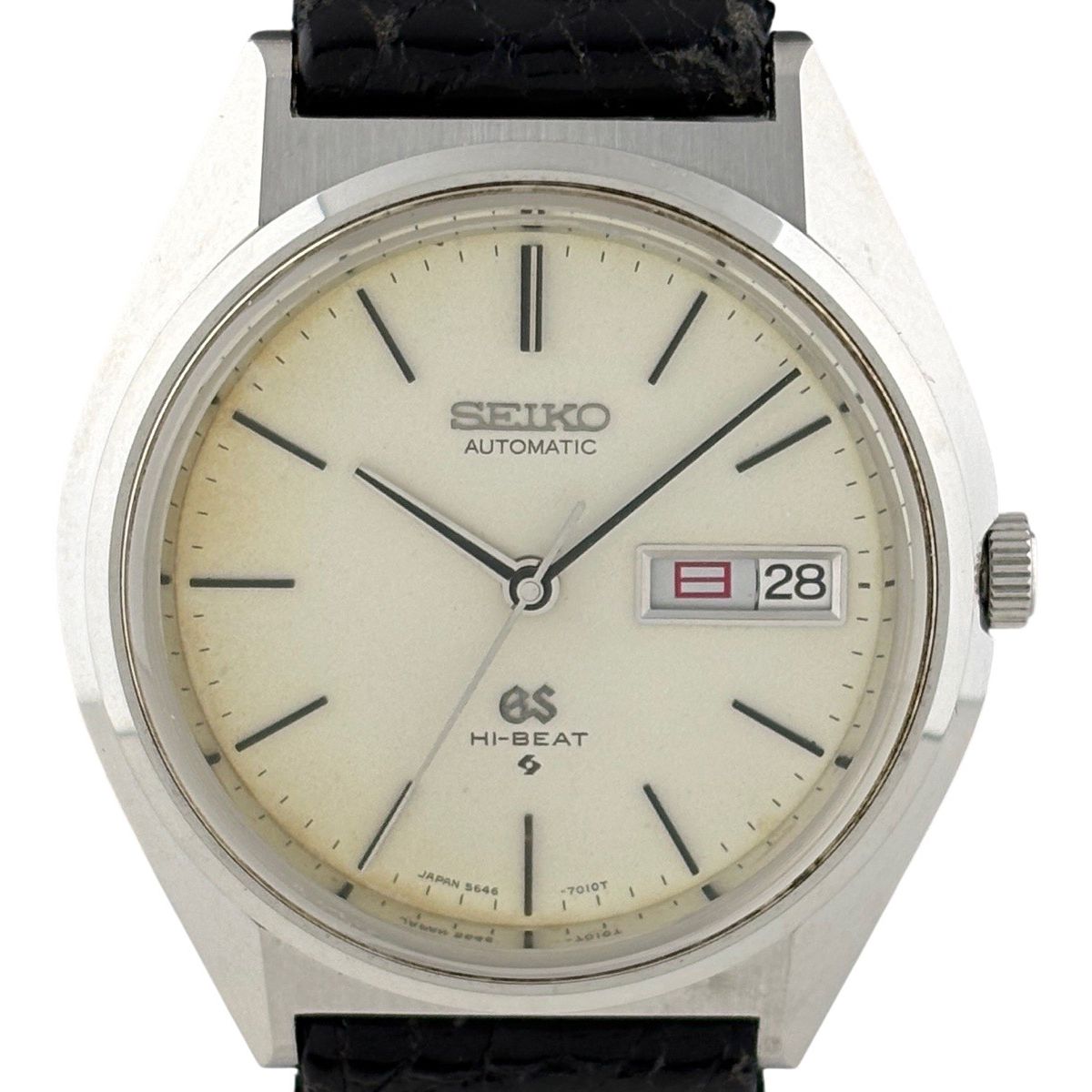 セイコー SEIKO グランドセイコー ハイビート 5646-7010 腕時計 SS レザー 自動巻き シルバー メンズ 【中古】