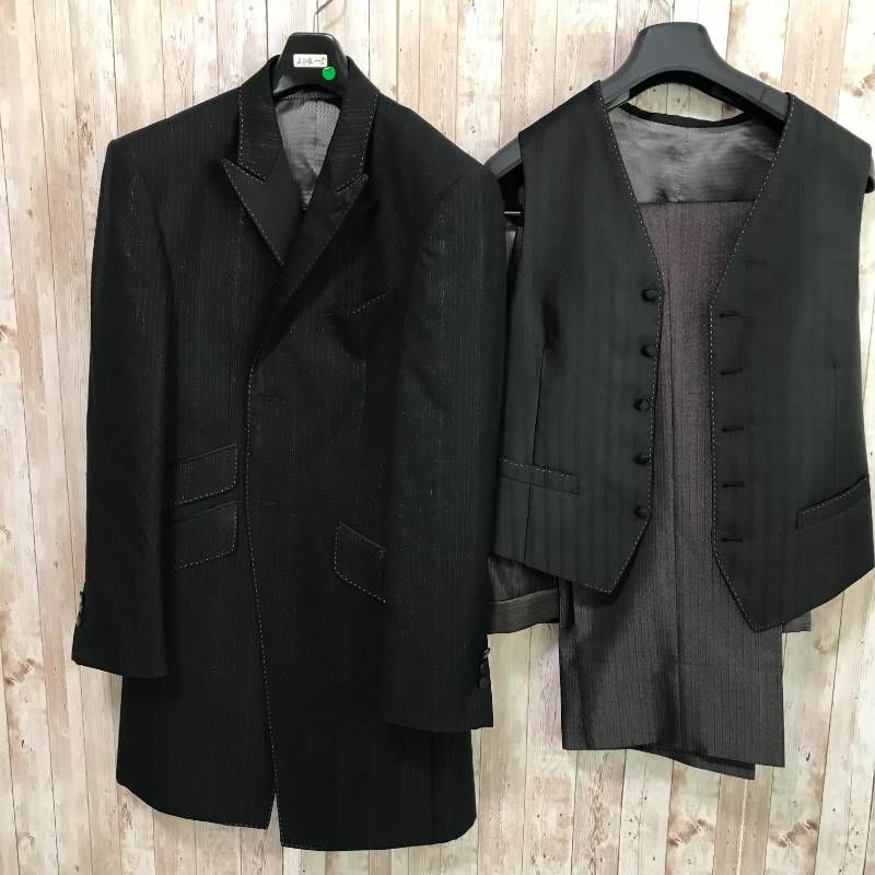 タ verita タキシード メンズ 3点セット ブラック/グレー