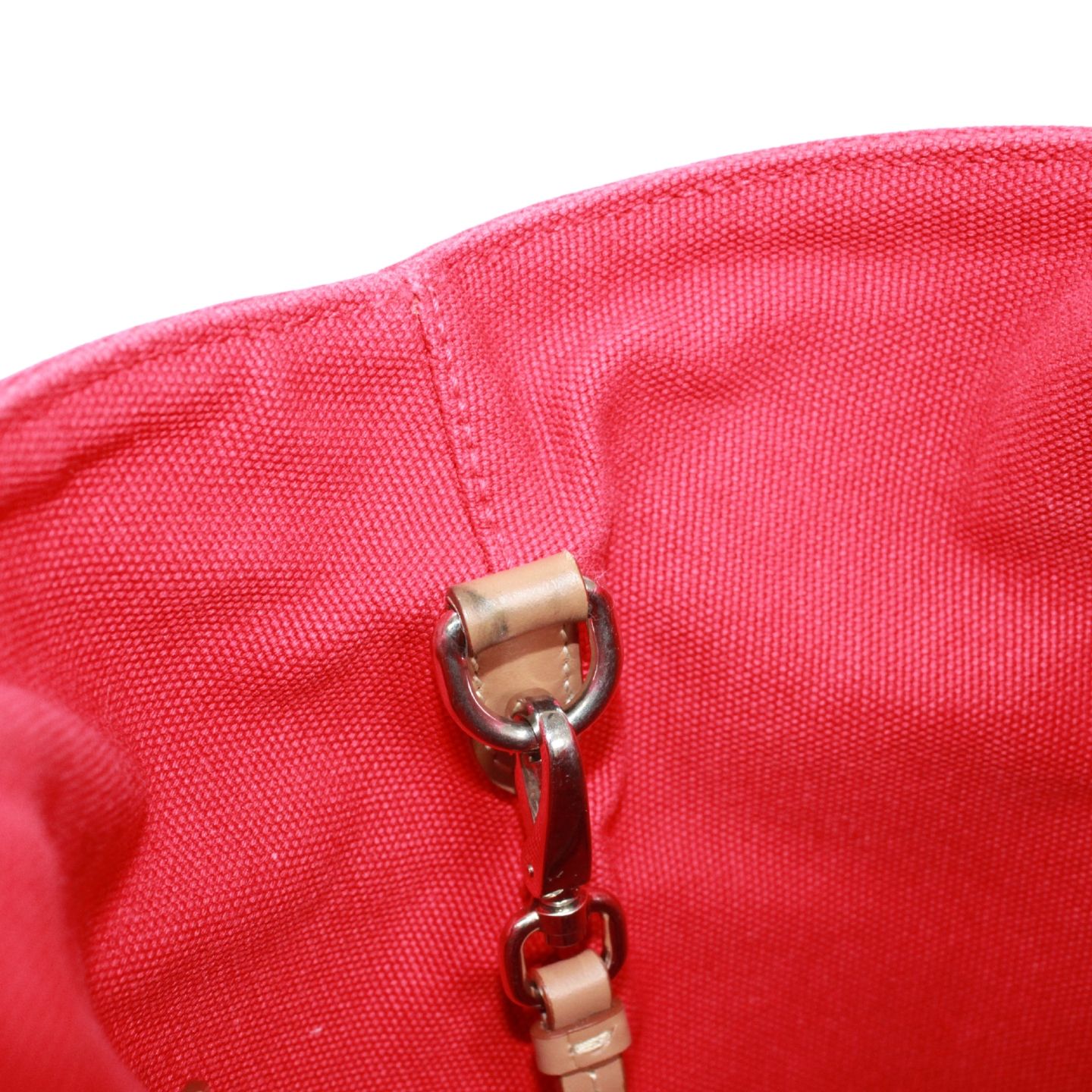 PRADA CANAPA カナパ キャンバス レッド トートバッグ シルバー 1BG186 