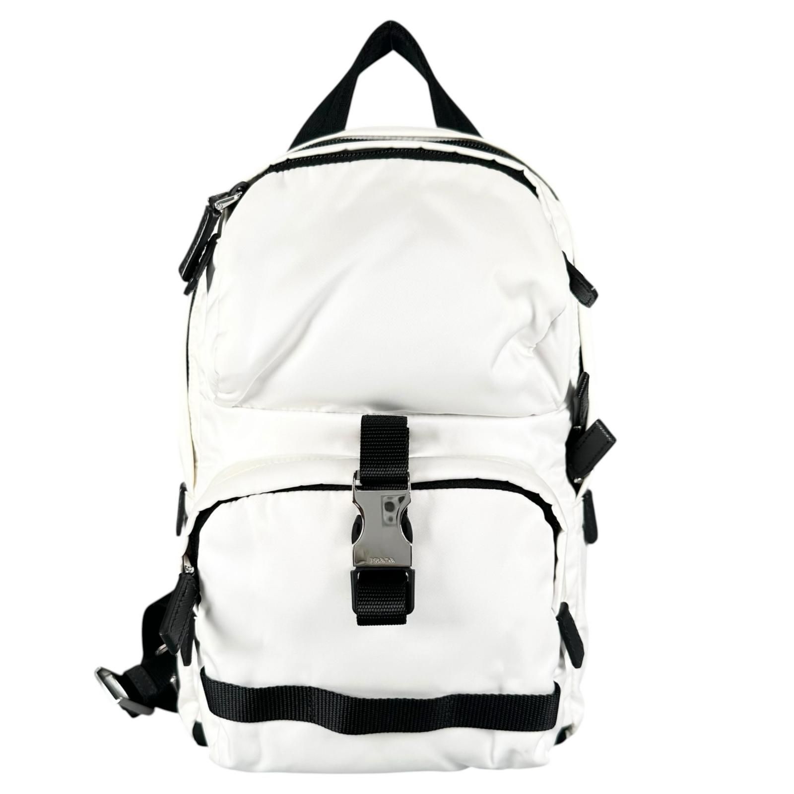 PRADA TESSUTO MONTAGN スリングバッグ ナイロン×サフィアーノレザー ブラック ボディバッグ 2VZ013